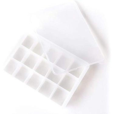 Imagem de Bandejas de cubo de gelo com tampa moldes de bandeja de gelo de silicone fácil liberação molde para fazer pudim de geleia de gelo 15 cavidades branco-branco atualizado