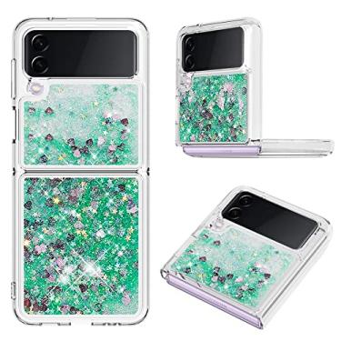 Imagem de Capa de areia movediça de luxo Bling para Samsung Z Flip 3 4 Silicone Glitter para Samsung Galaxy Z Flip 3 4 Flip3 Z Flip4 Capa à prova de choque, verde, para Samsung Z Flip 4