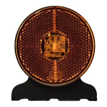 Imagem de Lanterna Lateral Frontal Redonda Led Laranja Bivolt Modelo Randon 66mm