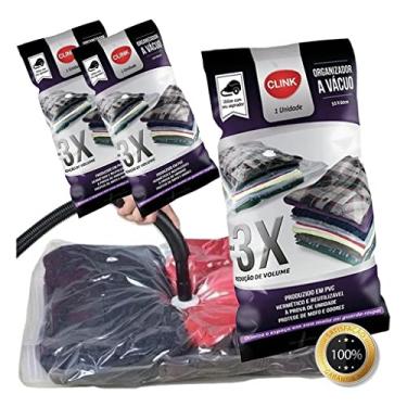 Imagem de Kit 03 Sacos à Vácuo Cobertor Roupa Edredom 70 x 110 cm Clink