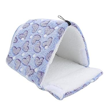 Imagem de OKJHFD Roxo Hamster de Inverno Rede Quente Cama Pendurada Ninhos de Casa para Pequenos Animais de Estimação Esquilo Planador de Açúcar Cobaia Chinchila, 9,65 x 9,06 x 7,68 pol.