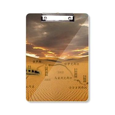 Imagem de Mapa Deserto Along The Way to The Silk Road Prancheta pasta, bloco de notas A4