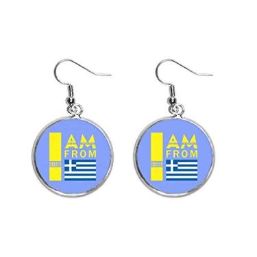 Imagem de Brinco de prata com pingente I Am From Greece Brinco feminino