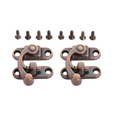 Imagem de 2pcs 29 * 33mm Antique Ferro Ferro Latch Hasp Buckle Chifre Catch Clasp Bloqueio de Gancho para Mini Jewelry Box para hardware de móveis YYDFPIIA (Color : E)