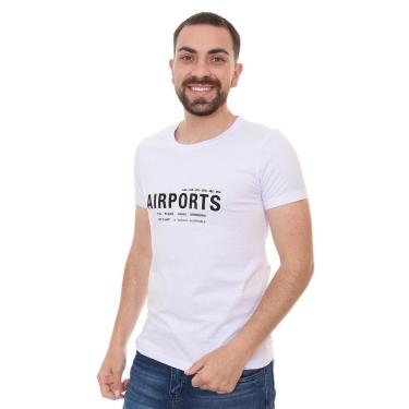 Imagem de Camiseta Sergio K Masculina Airports Branca-Masculino
