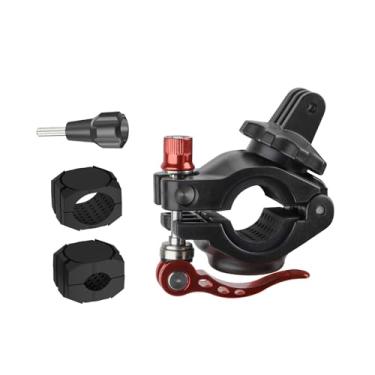 Imagem de Suporte para guidão de bicicleta para bicicleta, suporte de braçadeira de motocicleta, compatível com GoPro Hero 12/para DJI Action 4 e outras câmeras de ação para montagem AirTag, rotação de 360
