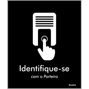 Imagem de Placa De Poliest Identifique-se Com O Porteiro 15x18cm Black