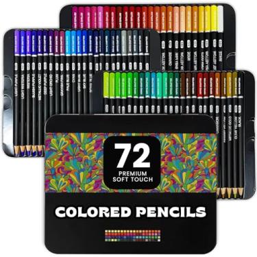 Imagem de HIPPIE CRAFTER Lápis de cor, 72 lápis de cor para livros de colorir adultos, conjunto de artista profissional, lápis macios premium para desenhar, esboçar e materiais de arte para iniciantes e