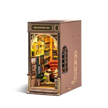 Imagem de Rowood Book Nook, kits de recantos de livros DIY para adultos, kit de miniaturas de quebra-cabeça de madeira 3D, beco de decoração de prateleira, passatempos de artesanato em madeira para