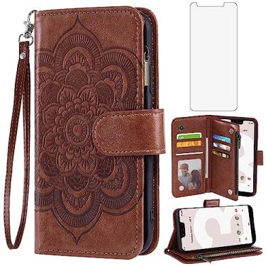 Imagem de Asuwish Capa de telefone para Google Pixel 3a XL capa carteira com protetor de tela de vidro temperado e flor flip porta-cartão de crédito suporte acessórios para celular Pixel3aXL Pixle 3aXL A3