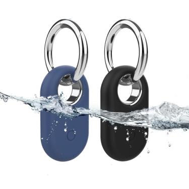 Imagem de Frylaa Smarttag2 Capa com suporte para Samsung Galaxy SmartTag2 (pacote com 2), capa protetora completa de silicone antiperda para Smart Tag 2 com chaveiro para chaves/bolsa/animais de