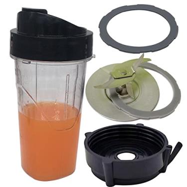 Imagem de Copo de reposição de 680 g Blend-N-Go com tampa e lâmina profissional e fundo de pote de liquidificador 179854-000-000 para liquidificadores Oster Pro 1200 (1 x copo de 680 g com tampa + 1 x fundo de