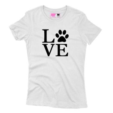 Imagem de Camiseta Feminina Estampada Love Branco - Goup Supply