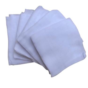 Imagem de Kit 5 Fralda Pano Bebê Tecido Duplo Pinte e Borde Minasrey (Branco)