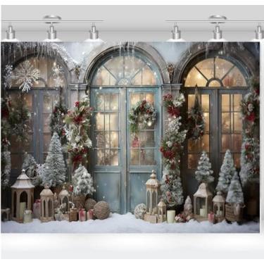 Imagem de Pano de fundo para cabine fotográfica, inverno, Natal, neve, árvore de Natal, decoração de retrato de família, painel fotográfico, estúdio fotográfico (2,5 x 1,8 m)