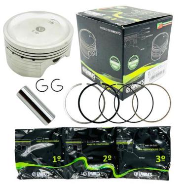 Imagem de Kit 190cc 2mm Pistão 66,5mm Titan Fan 150/160 XRE 190 pino 14mm + Anei