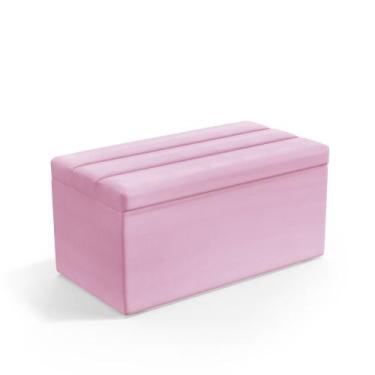 Imagem de Calçadeira Baú Ursa 90 para Cama de Solteiro Z-021 Sued Rosa Bebê Arad