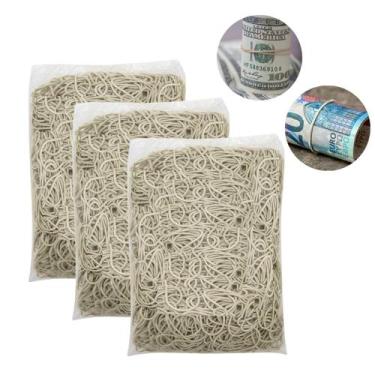 Imagem de Elástico Ou Borrachinha Para Dinheiro 3600 Unidades 3Kg Cor Bege - Elá