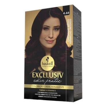 Imagem de Kit Excllusiv Color Pratic Haskell - 4.66 Castanho Medio Vermelho