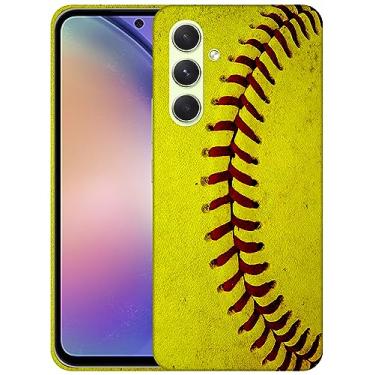 Imagem de SM Cases Capa Samsung Galaxy A54 5G - Capa de plástico rígido com estampa de softball, estampa 3D, capa de plástico rígido para Samsung Galaxy A54 5G. Branco