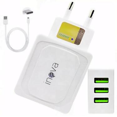 Imagem de Fonte Carregador Rápido 3 Entradas USB 5.1A Carregamento de Alta Velocidade Turbo Kit C...