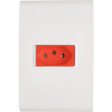 Imagem de Kit c/ 5 tomada 20a vermelha c/ placa 4 x 2 liz tramontina, Vermelho, 