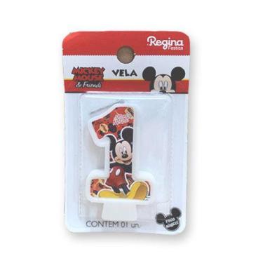 Imagem de Vela Festa Mickey Número 1 - 01 unidade - Regina - Rizzo Festas