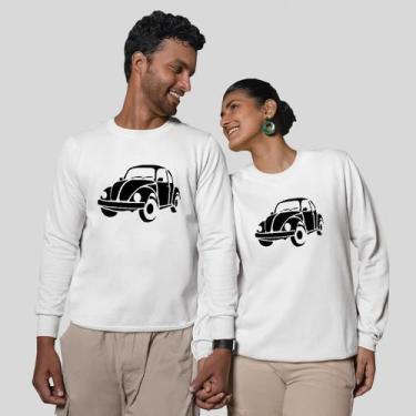 Imagem de Kit 2 Blusas Frio Moletom Careca Sem Capuz Casal Namorados Fuscao - MP