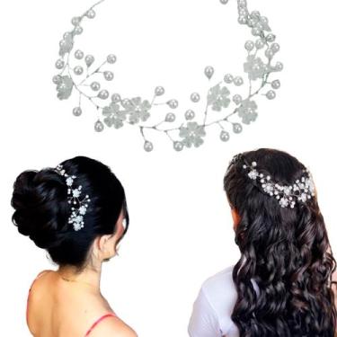 Imagem de Grinalda 26 Cm Cabelo De Noiva Arranjo Acessório Enfeite A5 - Milly - 