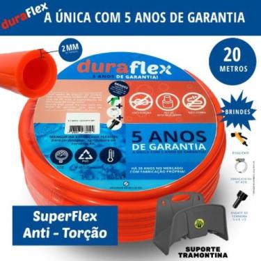 Imagem de Mangueira para Jardim Laranja 20Mts + Suporte Tramontina - Duraflex