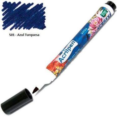 Imagem de Caneta Marcador para Tecido Acrilpen 501 Azul Turquesa - Acrilex