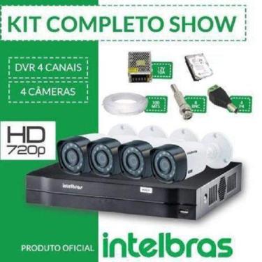Imagem de Kit cftv intelbras completo alta definição 4 câmeras C/Hd