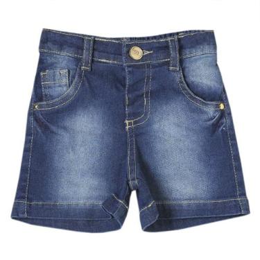 Imagem de Shorts Bebê Look Jeans Detalhe Jeans - UNICA - M, M, Azul