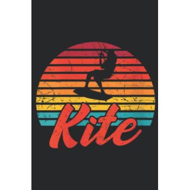 Imagem de Womens Kiteboarding Surfer Surfing Retro Kitesurfer Kite Graphic Art: Lined Journal Notebook To Do Schedule, Medium 6x9 Inches, 100 Pages, Printed Cover