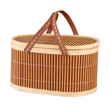 Imagem de WeiLaiKeQi Cesta de vime, cesta de presente, cesta de embalagem com tampa, cesta de frutas e vegetais, cesta de para bolo, bolo lunar, lanches de, E