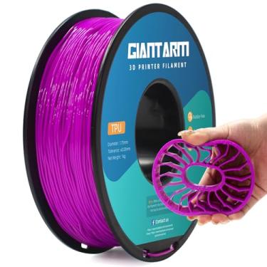 Imagem de GIANTARM Filamento TPU roxo, filamento TPU 95A 1,75 mm, precisão dimensional +/- 0,03, filamento flexível macio para impressora 3D carretel de 1 kg (1 kg), embalagem a vácuo