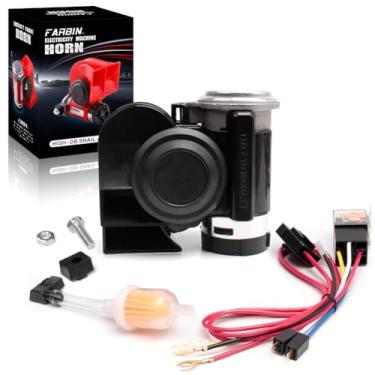 Imagem de Buzina a ar FARBIN compacta com caracol compressor, de 12 V, para veículo elétrico, superalta, com 150 db, com chicote elétrico para qualquer veículo de 12 V