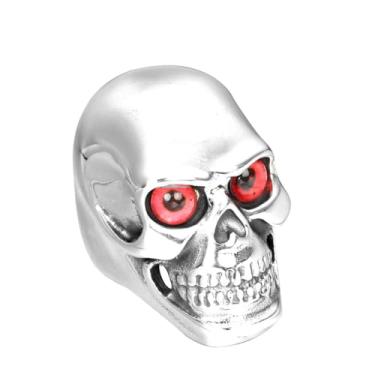 Imagem de HIJONES Anel masculino de caveira de aço inoxidável, Metal, Metal