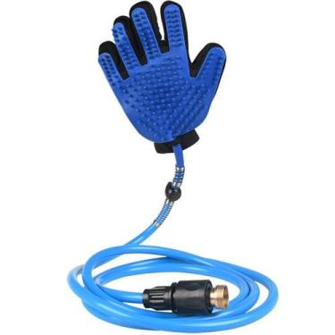 Imagem de Luva para Banho Pet com Mangueira 1,90m - Meu Pet, Azul