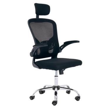 Imagem de Cadeira Para Escritório, Presidente Giratória, Design Ergonômico, Encosto de Cabeça Ajustável (Preta)