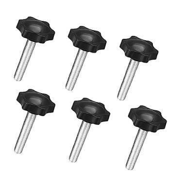 Imagem de Boxonly Botão de parafuso de fixação para máquina de tornos equipamentos mecânicos instrumentos e equipamentos industriais ameixa em forma de parafuso hexagonal puxador de aperto M8 x 50 mm 6 peças