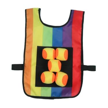 Imagem de MERIGLARE Dodgeball Game With Sticky Ball Outdoor Sport Game Playground Game Toond Target Ball Vest Toss Bolas de brinquedo macio para a praia Indoor, Crianças Coloridas
