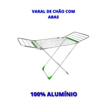 Imagem de Varal De Chão Alumínio Com Abas Dobrável Retrátil - Gibafer