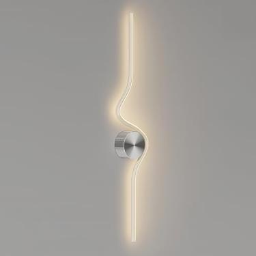 Imagem de Luminária de parede linear LED moderna, formato de cobra simples, luminária de parede longa interna, 23"/31", luminária de parede de metal, 3000K/4000K/6000K ajustável, arandelas de parede d