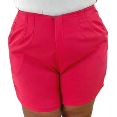 Imagem de Short Casual em Duna Plus Size Feminino Meia Coxa Sólido - DMB MODA, R