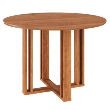 Imagem de Mesa Sala de Jantar Redonda 4 lugares 110 cm Cimol Flora Cinamomo - 10