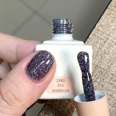 Imagem de ADHERE Série Diamante Estrelado - 12ml Esmalte para Unhas de Diamante Esmagado Deslumbrante, Gel Polimento Brilhante Reluzente Refletivo, para Salão de Arte em Unhas DIY (Z11)