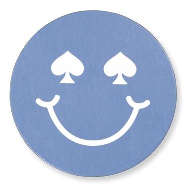 Imagem de kate spade new york Mouse pad de couro sintético, tapete de mouse de 20 cm com parte traseira antiderrapante, lindo mouse pad para mesa de escritório (Spade Smiley)