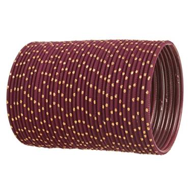 Imagem de Touchstone Coleção de pulseiras coloridas de liga indiana Bollywood metal dourado esmaltado para melhorar o pulso joias de designer para mulheres., S - Circ 7.4 in-Indn Size 2.6-Dia 2.3 in, Liga