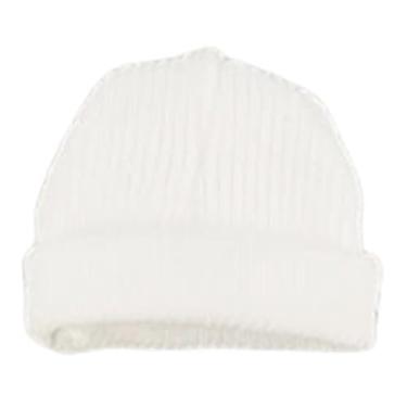 Imagem de YIJU Mini chapéu acessório para boneco de ação em escala 1/12, bonecos femininos e masculinos, gorro desleixado e macio, chapéu de malha , Branco